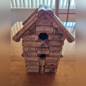 Hand Made Wine Cork Birdhouse